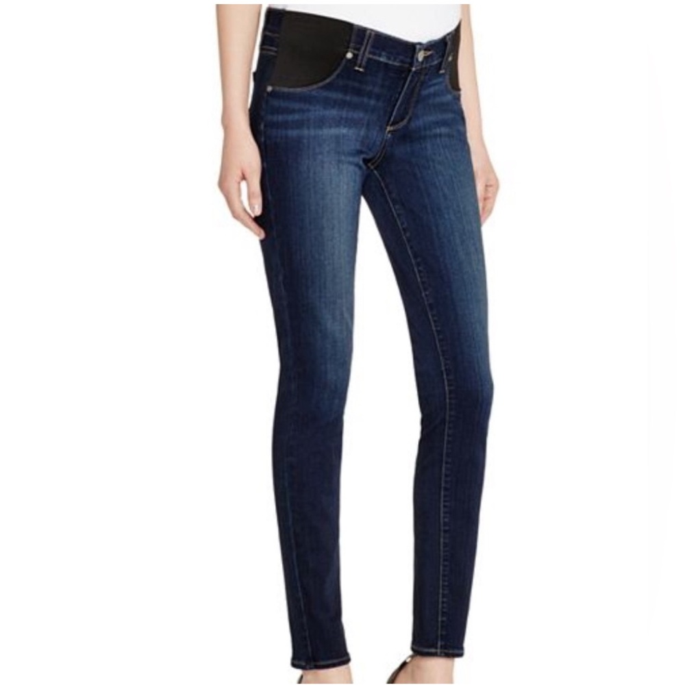 PAIGE Verdugo Ankle Skinny Maternity Jeans Dark Wash Mid Rise Size 27